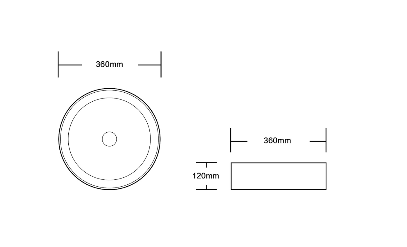Infinity Round Matte Black Carrara Ceramic Marble Art Basin 360*360*120mm