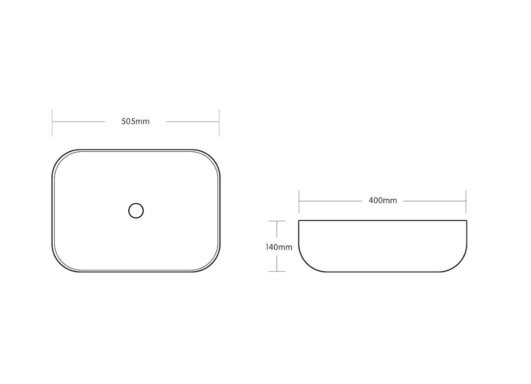 Infinity Gloss Carrara Ceramic Marble Rectangle Above Counter Art Basin 505*400*140mm