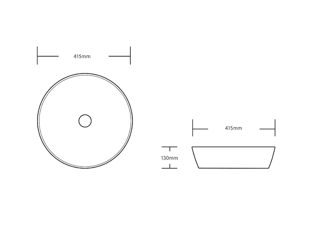 Infinity Gloss Carrara Ceramic Marble Round Above Counter Art Basin 415*415*130mm