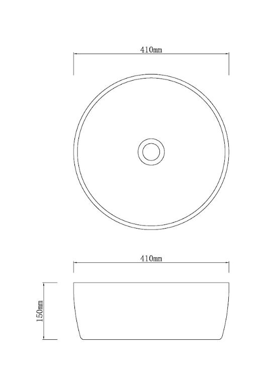 Infinity Stripe Pattern Interior Porcelain Round Above Counter Art Basin 410*410*150mm