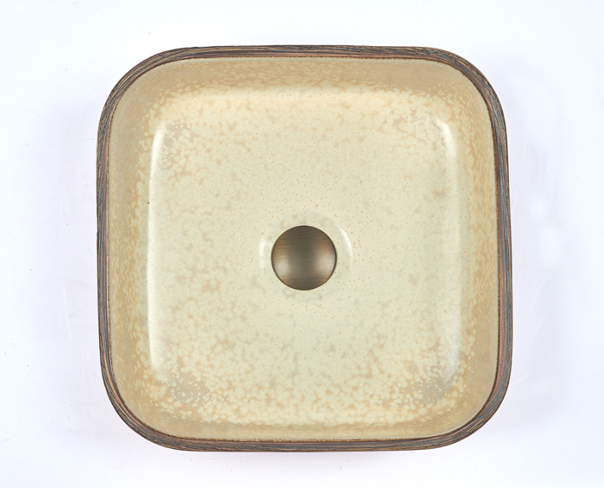 Infinity Brown Porcelain Square Above Counter Art Basin 390*390*140mm