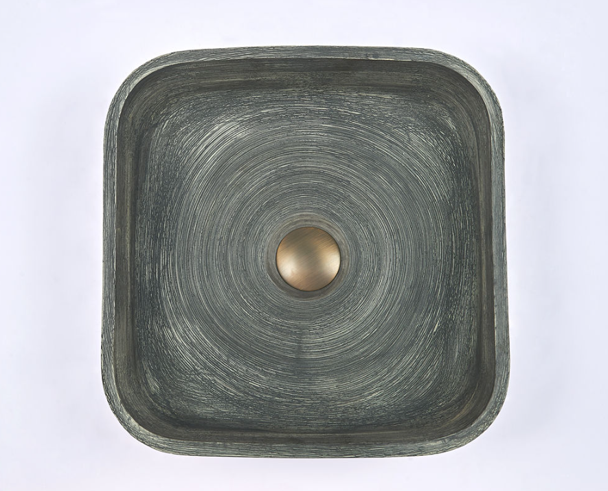 Infinity Grey Porcelain Square Above Counter Art Basin 390*390*140mm
