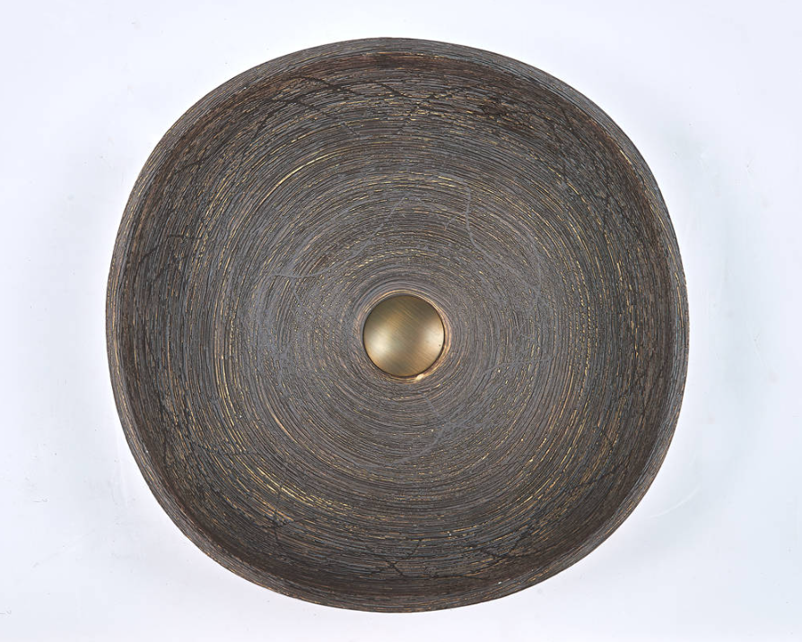 Infinity Wood Grain Porcelain Round Above Counter Art Basin 440*440*140mm