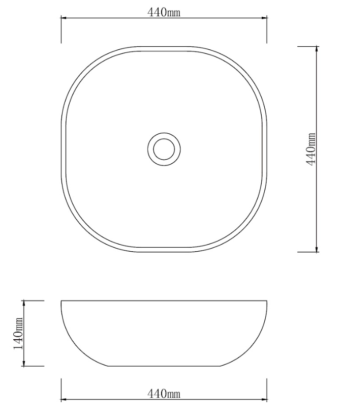 Infinity Wood Grain Porcelain Round Above Counter Art Basin 440*440*140mm