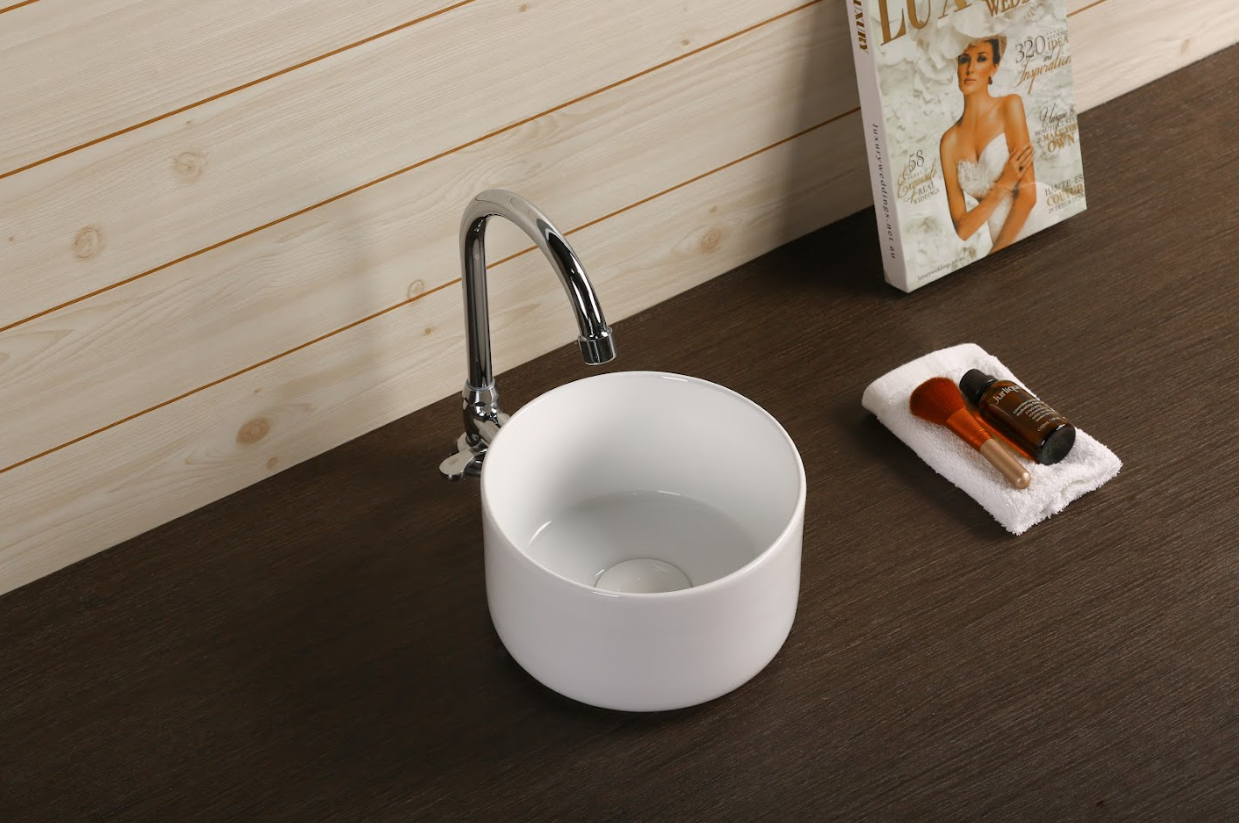 Infinity Gloss White Ceramic Round Above Counter Art Basin 220*220*130mm