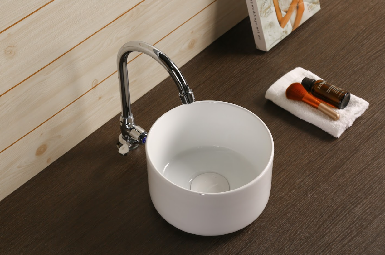 Infinity Gloss White Ceramic Round Above Counter Art Basin 220*220*130mm