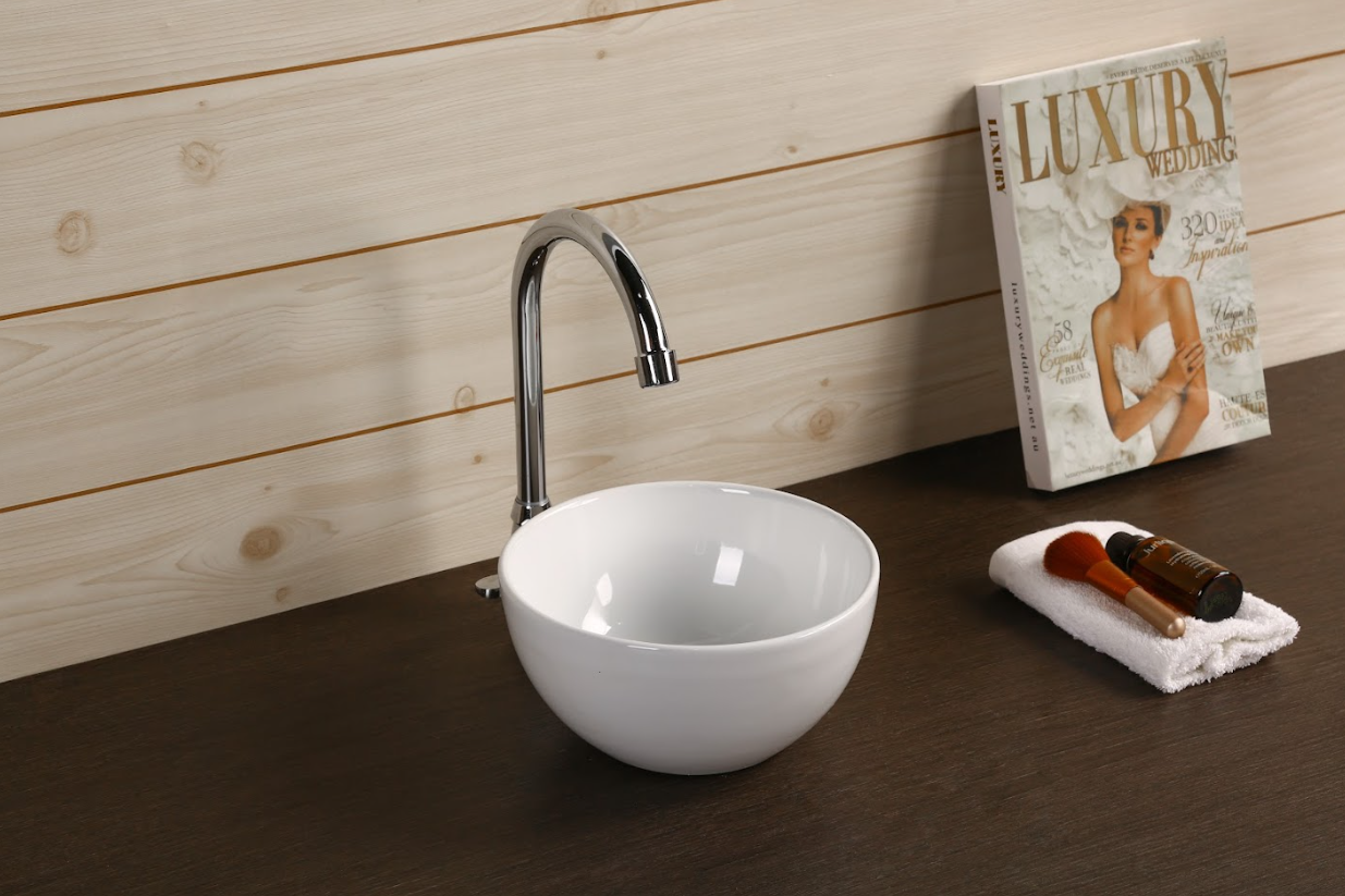 Infinity Round Gloss White Ceramic Above Counter Basin 215*215*110mm