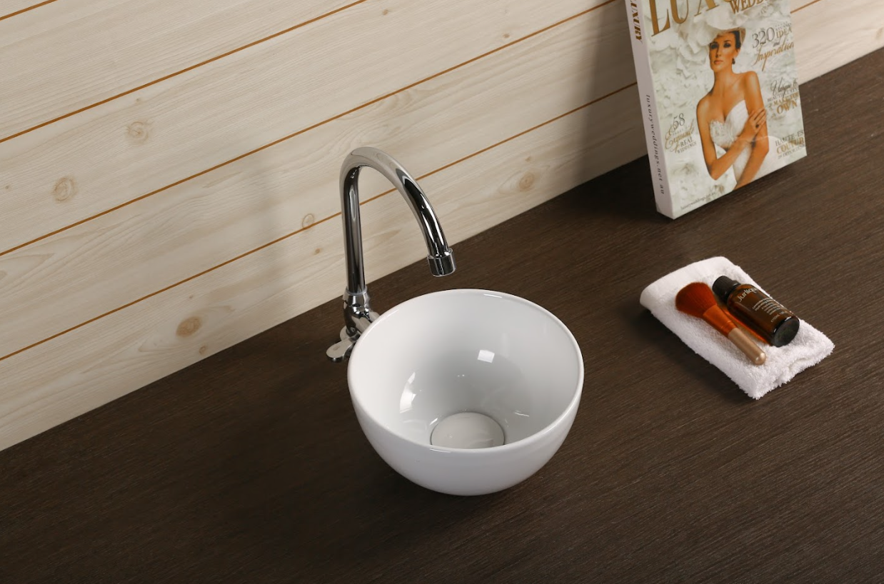 Infinity Round Gloss White Ceramic Above Counter Basin 215*215*110mm