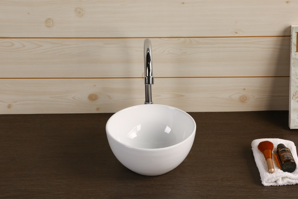 Infinity Round Gloss White Ceramic Above Counter Basin 215*215*110mm