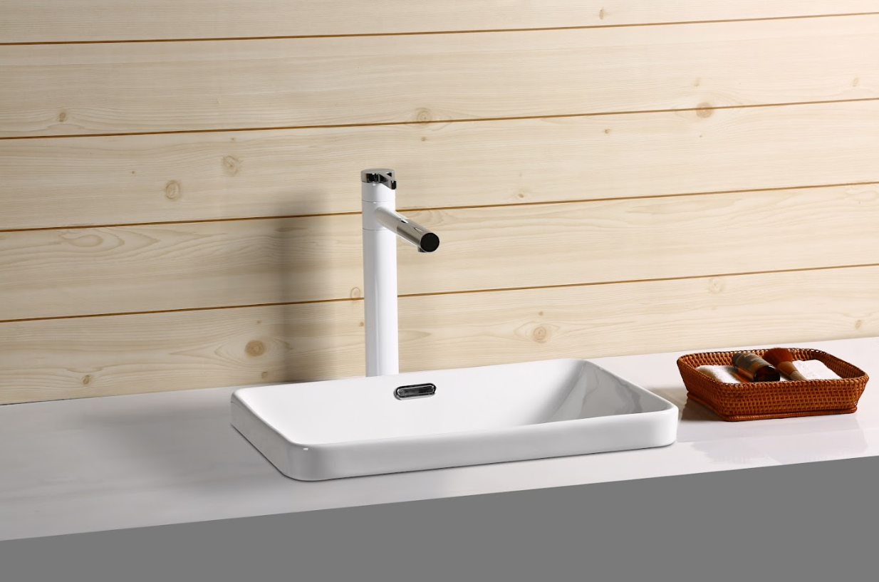Infinity Rectangle Gloss White Ceramic Drop In Basin 450*330*150mm
