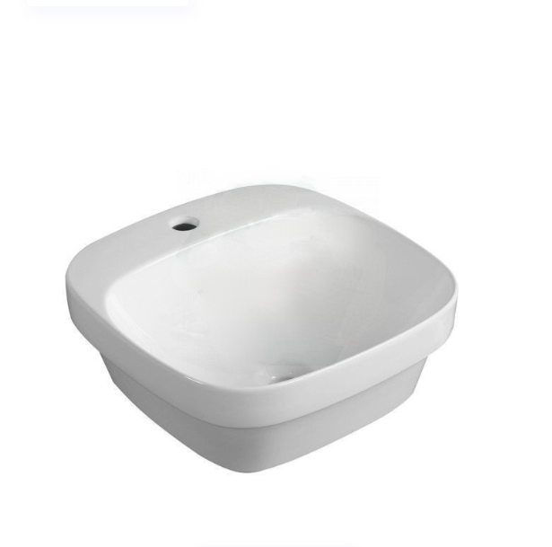Infinity Gloss White Ceramic Square Insert Basin 420*420*155mm