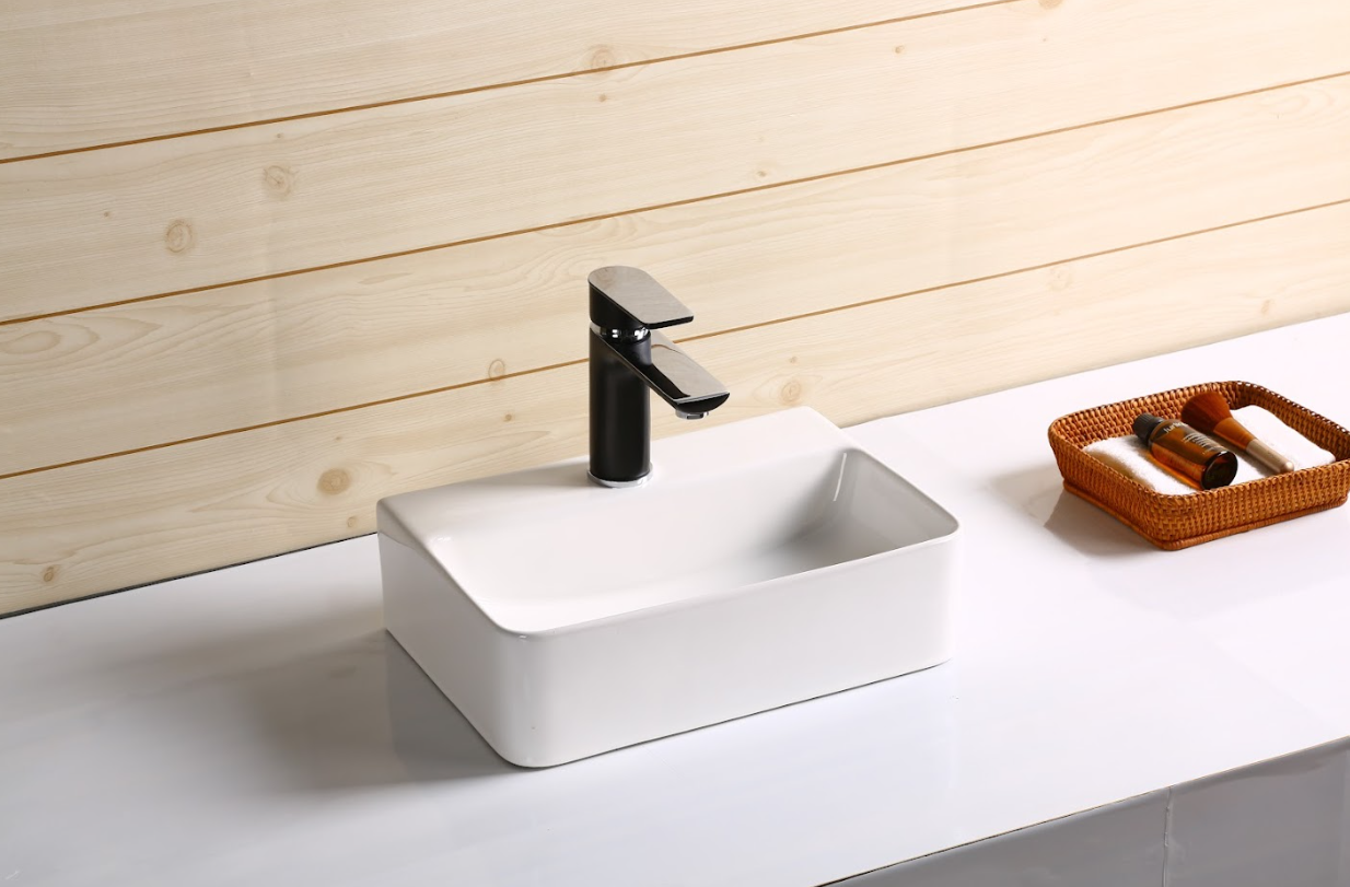 Infinity Rectangle Gloss White Ceramic Above Counter Basin 365*255*110mm