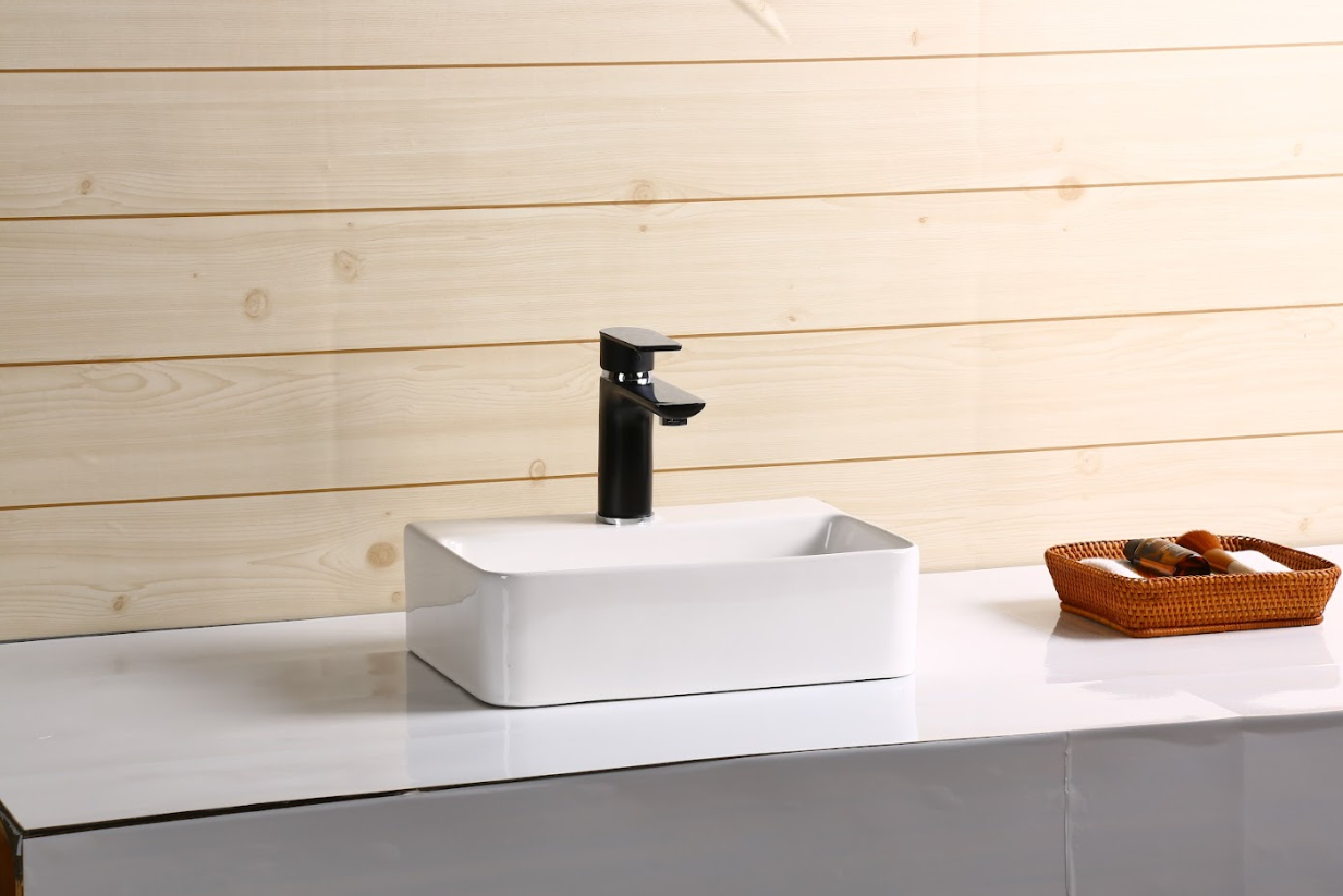 Infinity Rectangle Gloss White Ceramic Above Counter Basin 365*255*110mm