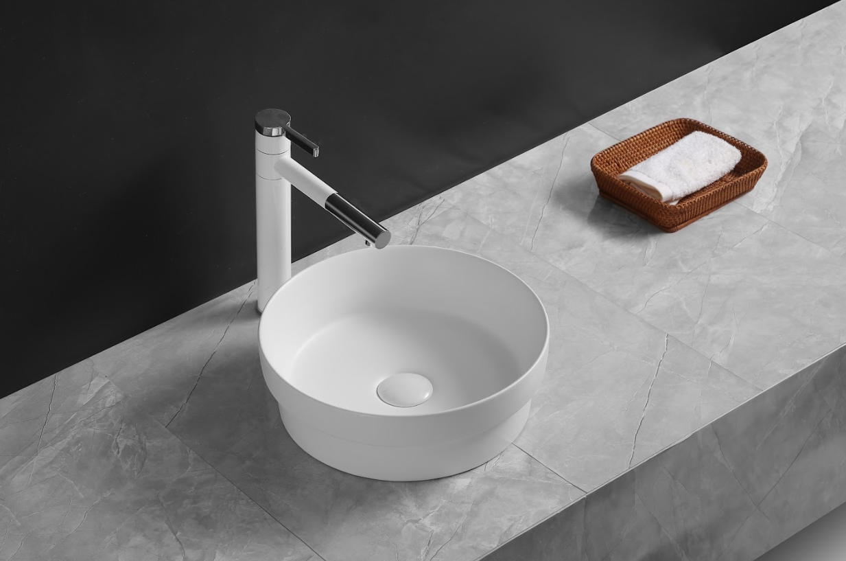Infinity Round Gloss | Matt White Ceramic Insert | Drop In Basin 360*360*115mm
