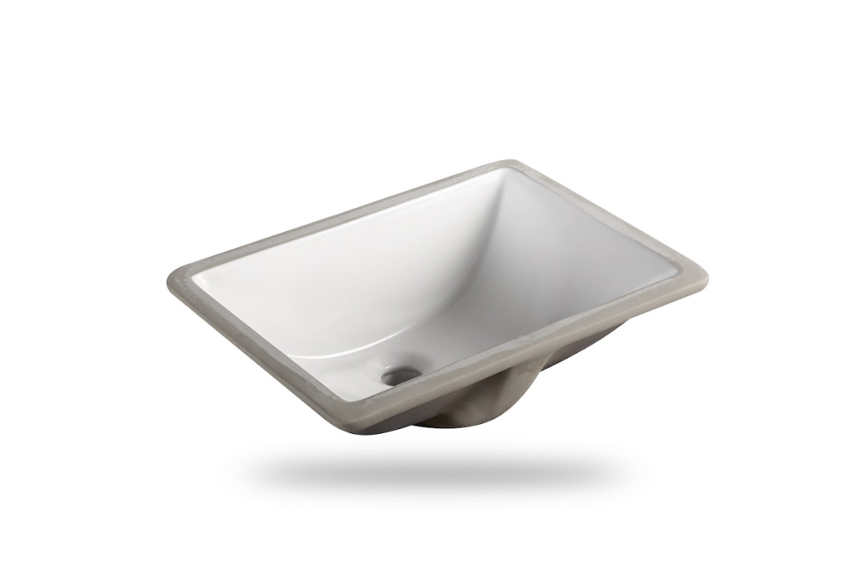 Infinity Rectangle Gloss White Ceramic Undermount Basin 475*355*230mm