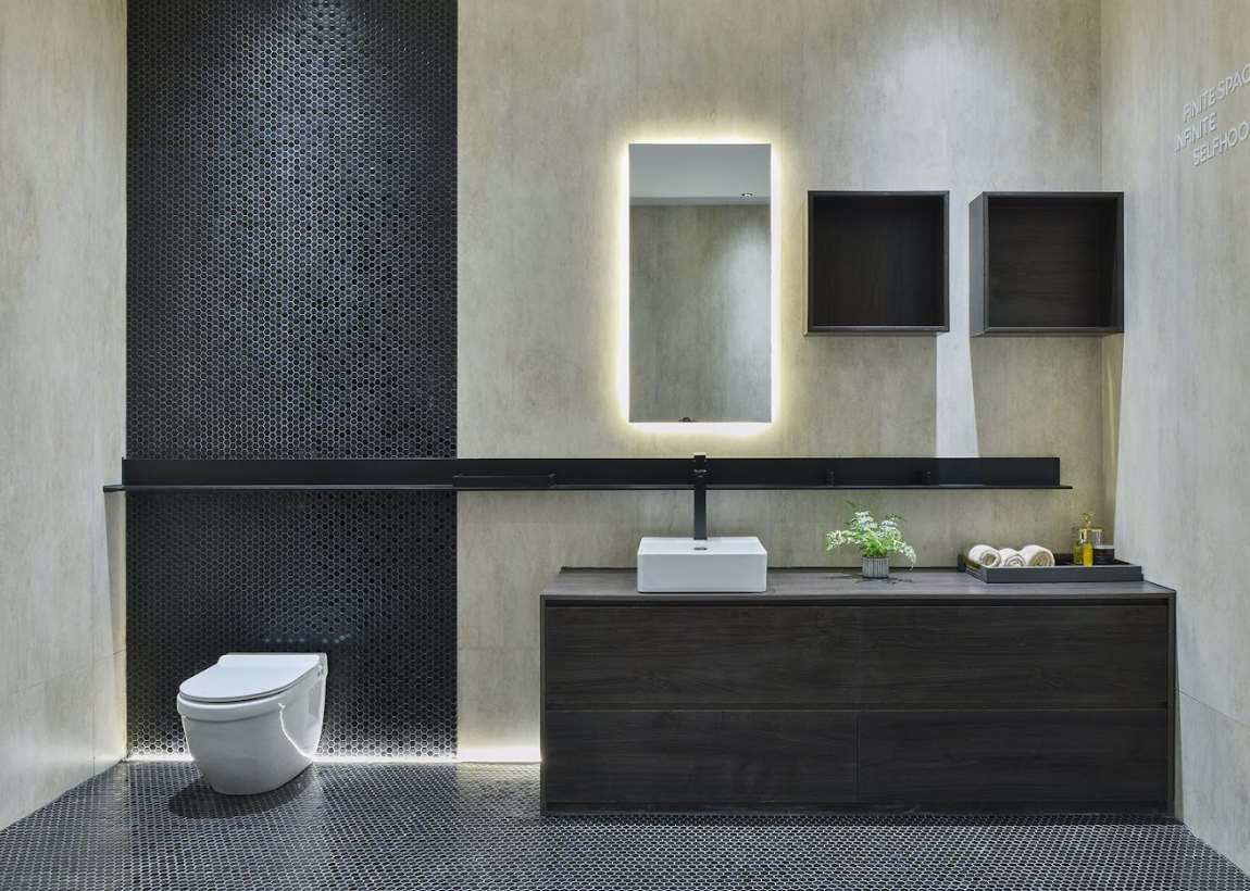 Infinity Rectangle Gloss White Ceramic Above Counter Basin with 1 Tap Hole 410*420*130mm