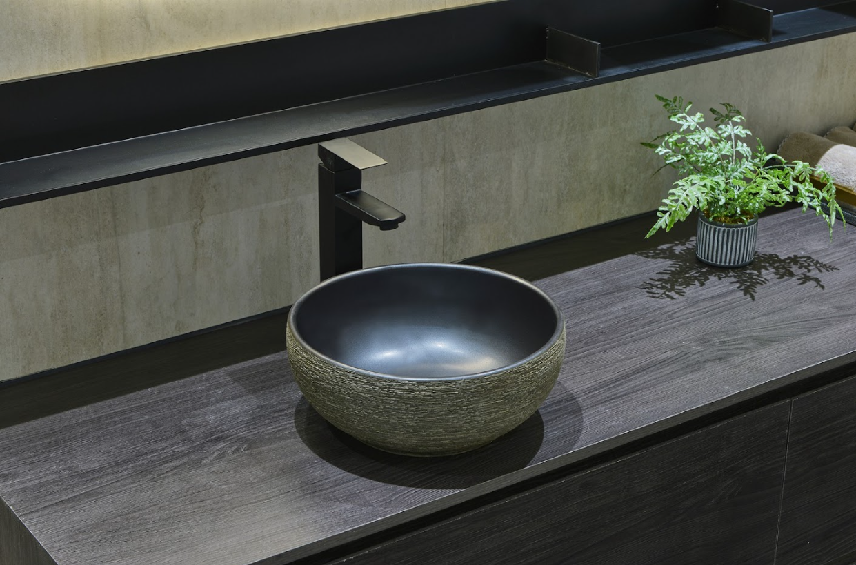 Infinity Dark Green Porcelain Round Above Counter Art Basin 340*340*140mm