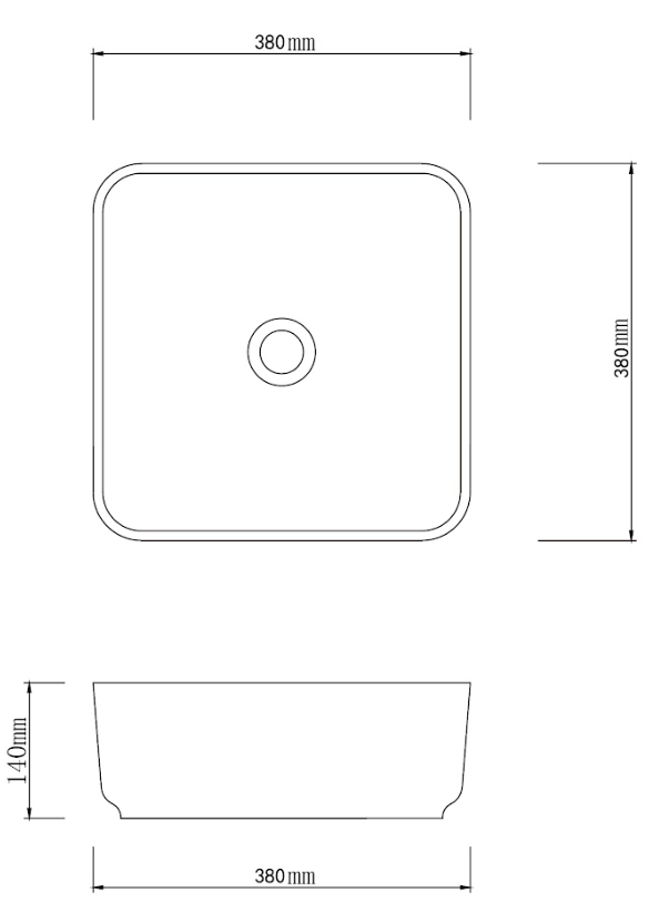 Infinity Dark Green Porcelain Square Above Counter Art Basin 380*380*140mm