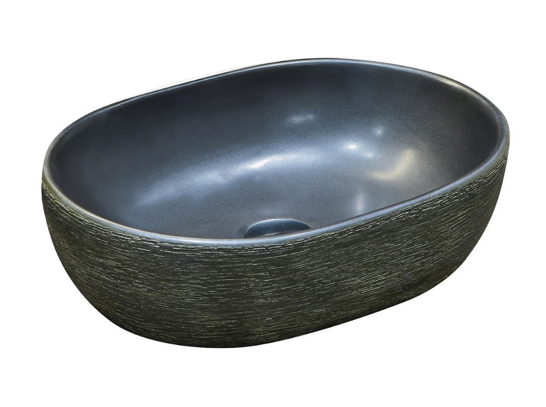 Infinity Dark Green Porcelain Oval Above Counter Art Basin 475*340*130mm