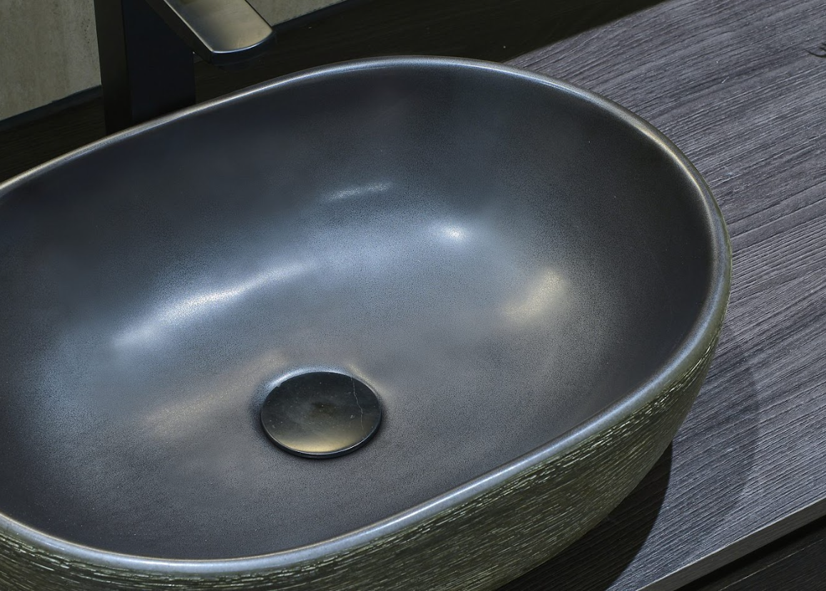 Infinity Dark Green Porcelain Oval Above Counter Art Basin 475*340*130mm