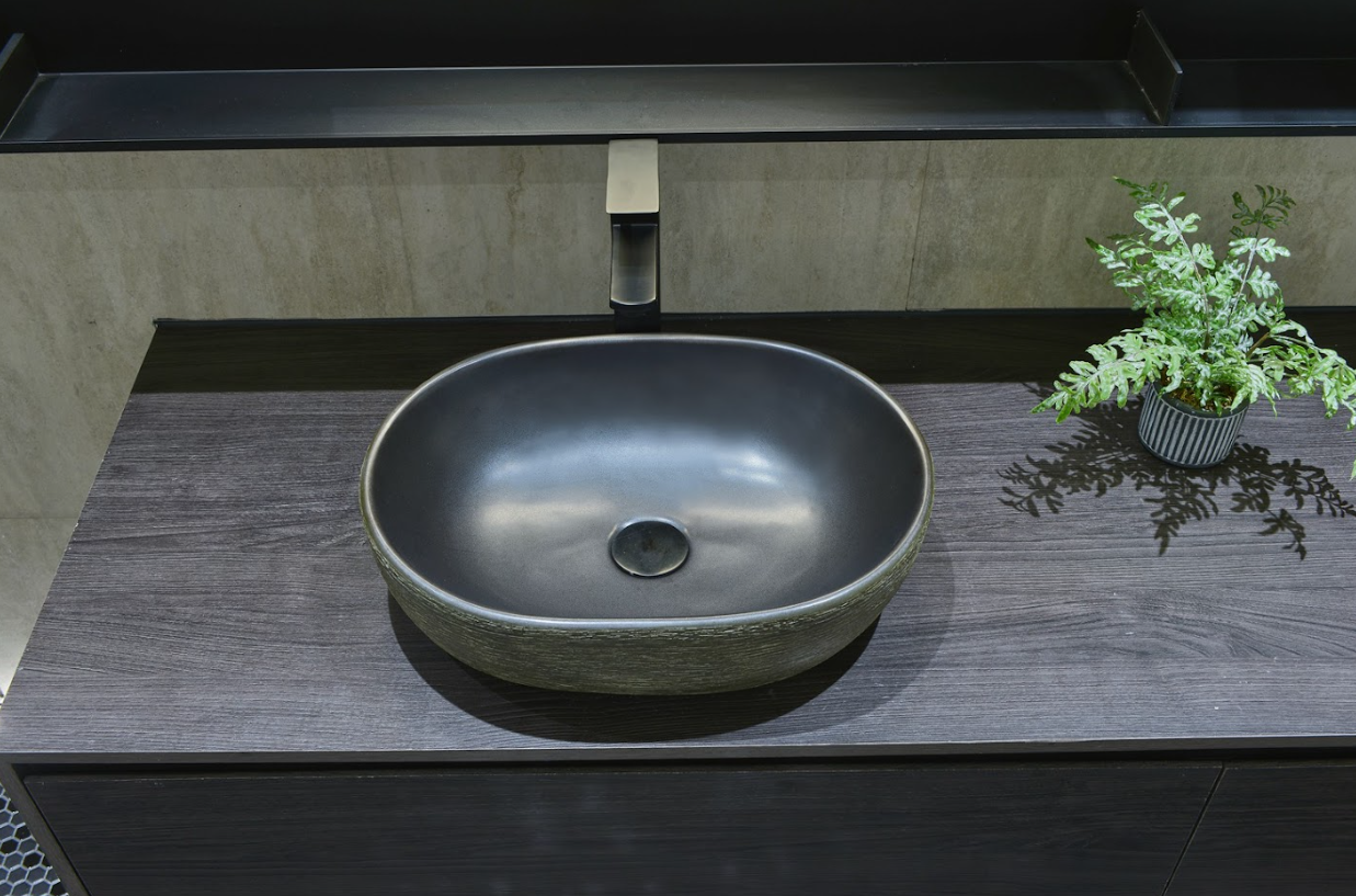 Infinity Dark Green Porcelain Oval Above Counter Art Basin 475*340*130mm