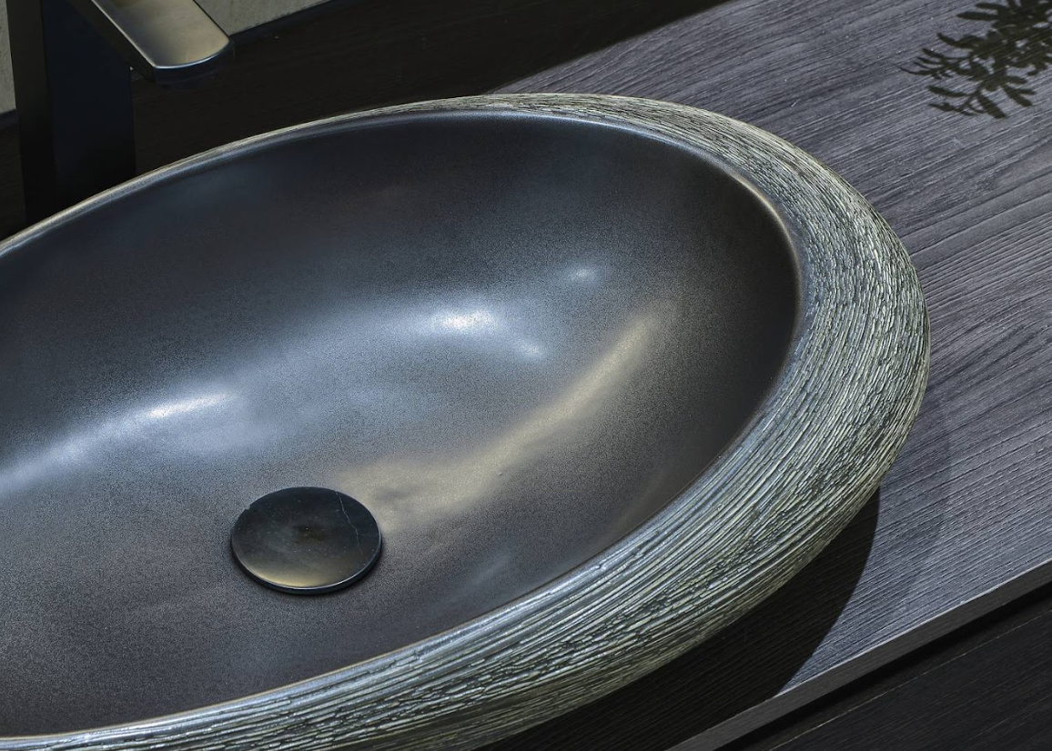 Infinity Dark Green Porcelain Oval Above Counter Art Basin 580*370*120mm