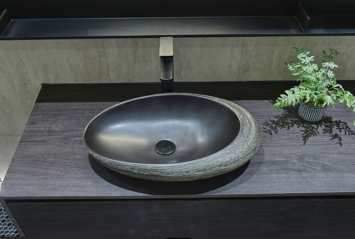 Infinity Dark Green Porcelain Oval Above Counter Art Basin 580*370*120mm