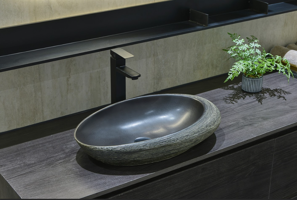 Infinity Dark Green Porcelain Oval Above Counter Art Basin 580*370*120mm