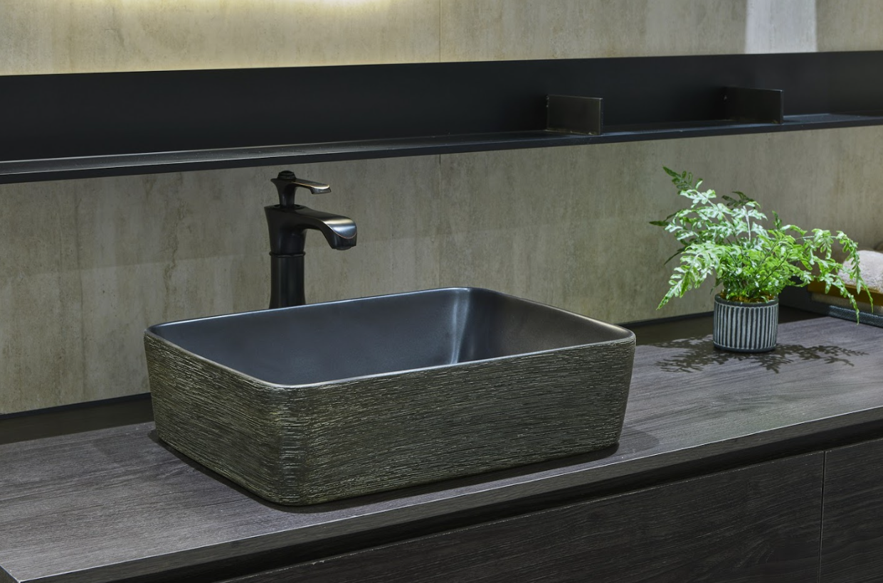 Infinity Dark Green Porcelain Rectangle Above Counter Art Basin 470*365*130mm