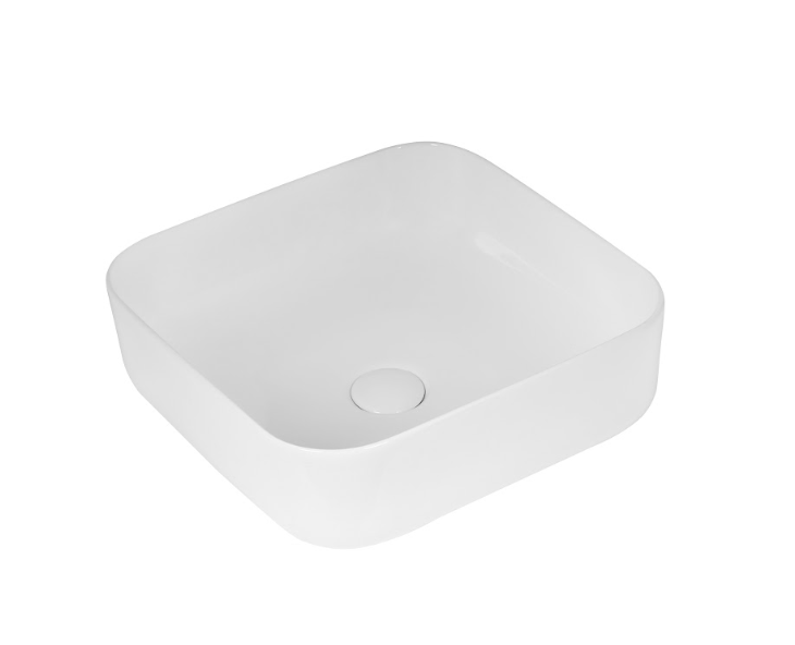Infinity Square Gloss White Ceramic Above Counter Basin 385*385*140mm