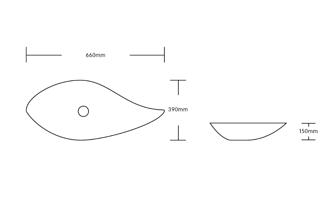 Infinity Gloss White/Matt White/Matt Black Ceramic Above Counter Basin 660*390*150mm