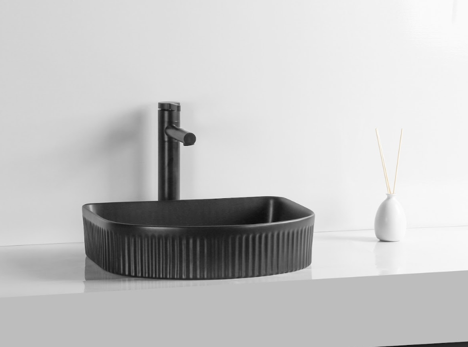Infinity Gloss White/Matt White/Matt Black Ceramic Above Counter Basin 415*365*100mm