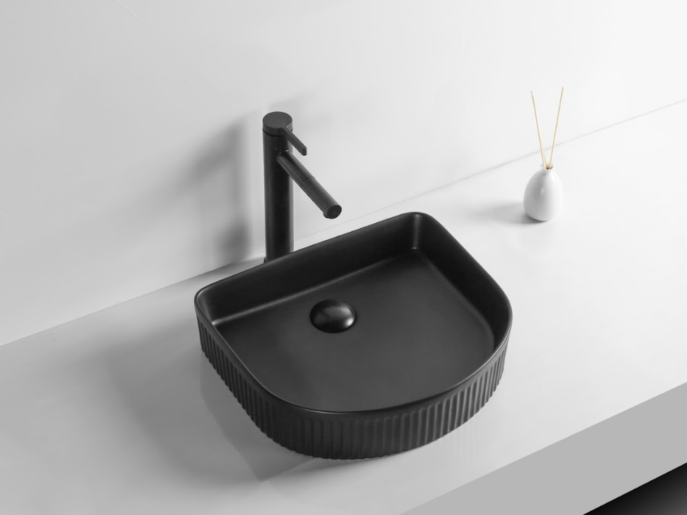 Infinity Gloss White/Matt White/Matt Black Ceramic Above Counter Basin 415*365*100mm