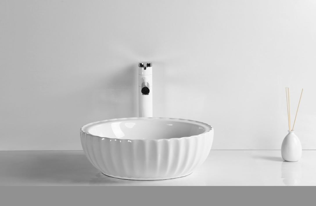 Infinity Round Gloss White Ceramic Above Counter Basin 400*400*135mm