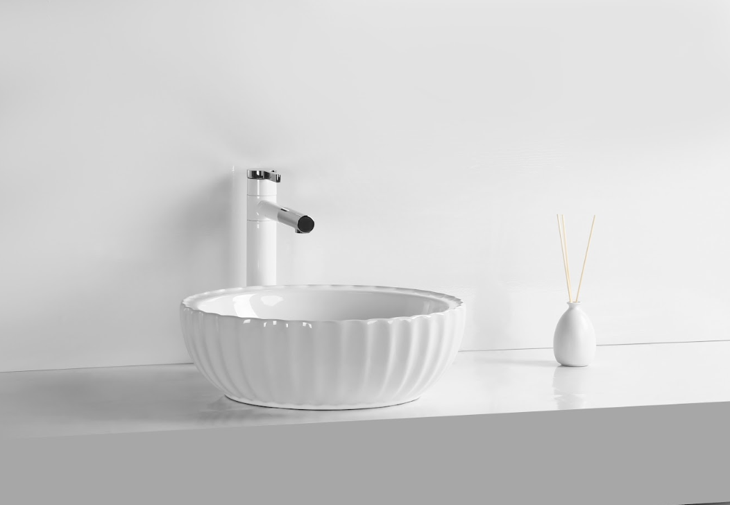 Infinity Round Gloss White Ceramic Above Counter Basin 400*400*135mm