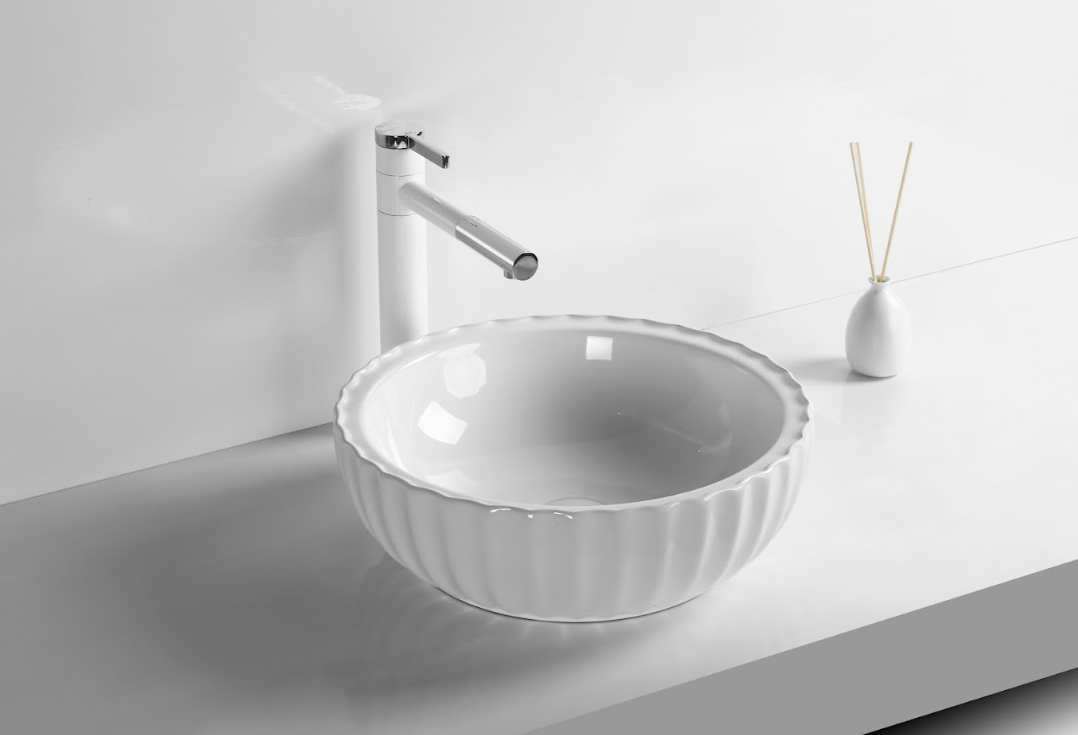 Infinity Round Gloss White Ceramic Above Counter Basin 400*400*135mm