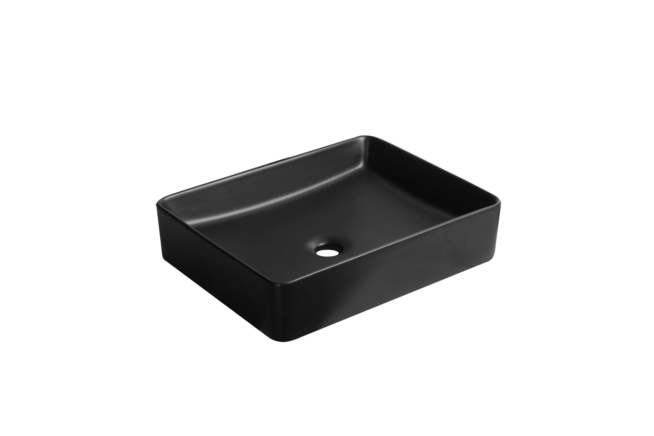 Infinity Rectangle Matte White/Matte Black Ceramic Above Counter Basin 480*370*110mm