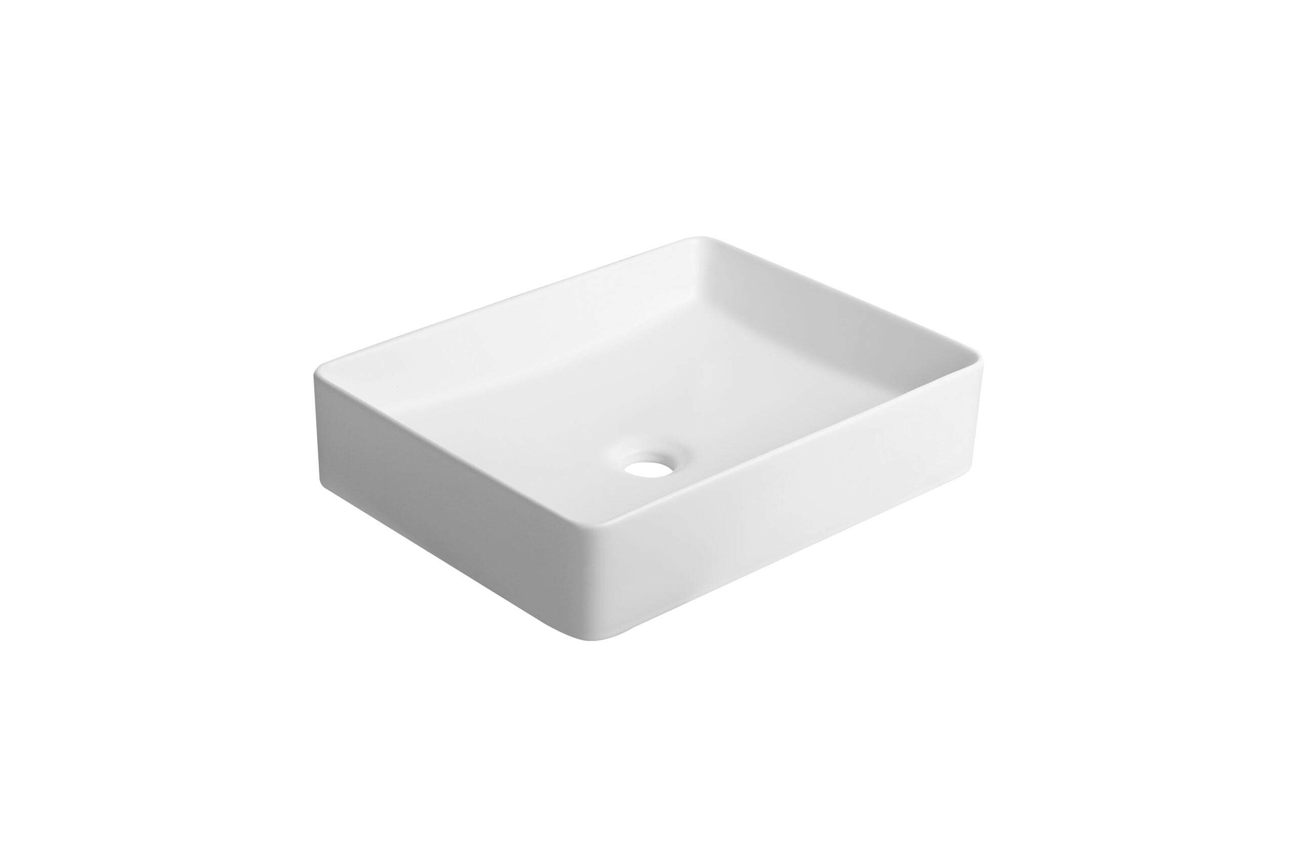 Infinity Rectangle Matte White/Matte Black Ceramic Above Counter Basin 480*370*110mm