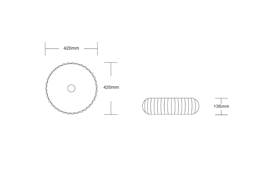 Infinity Round Gloss White/Matt White Ceramic Above Counter Basin 420*420*135mm