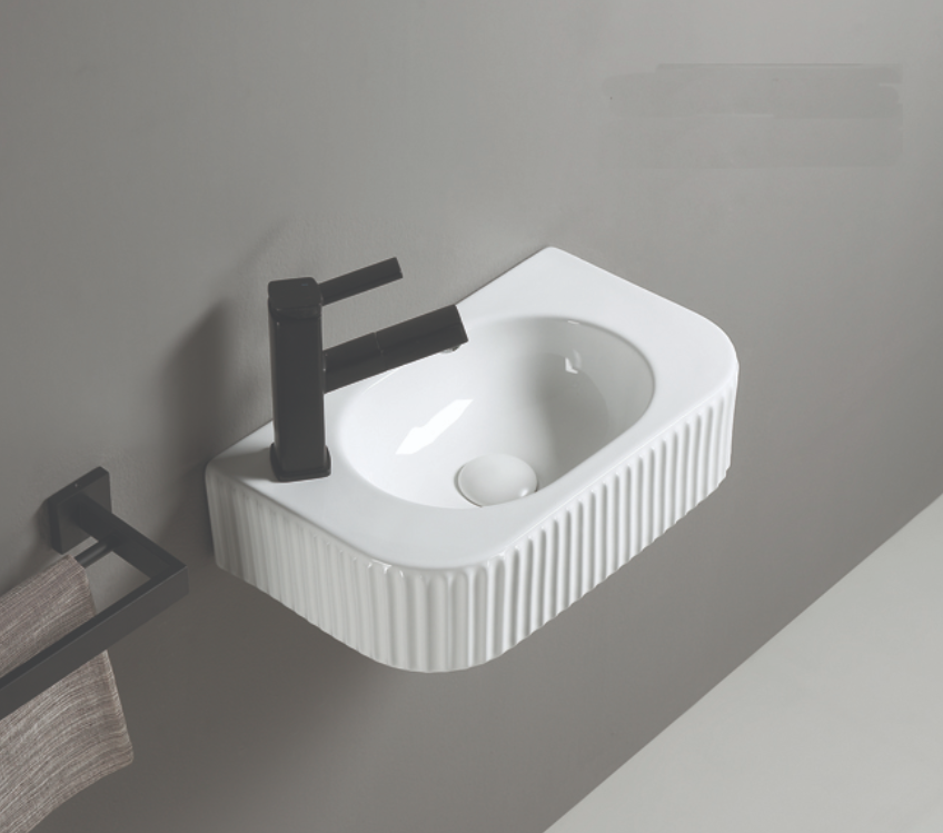 Infinity Gloss White Wall Hung Ceramic Above Counter Basin 450*270*115mm
