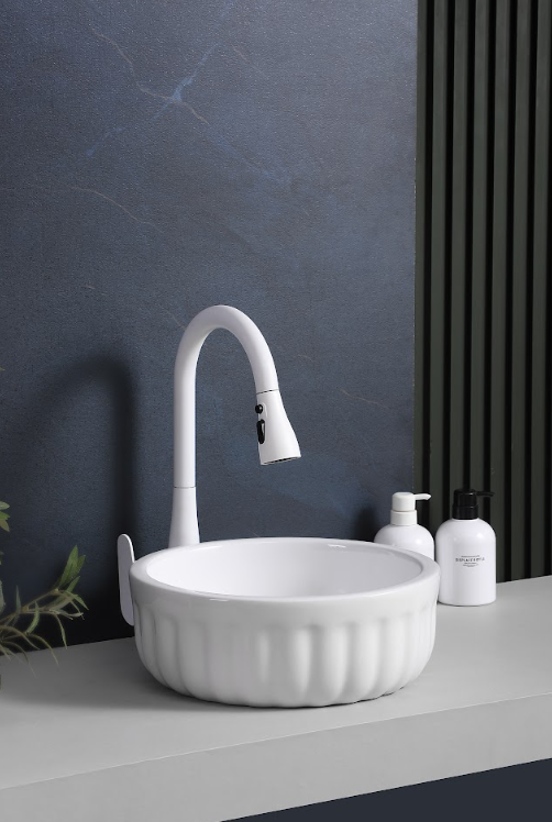 Infinity Round Gloss White Ceramic Above Counter Basin 385*385*135mm