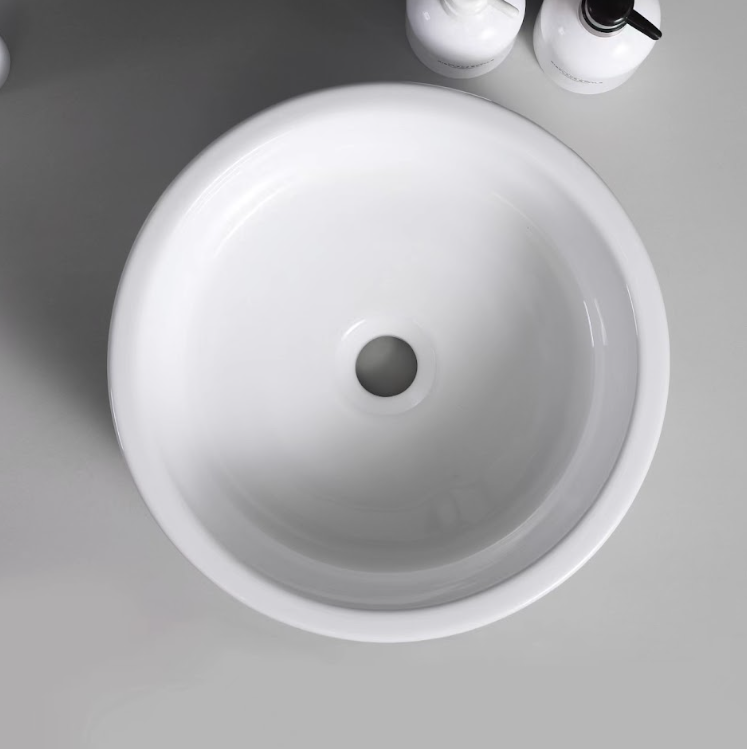 Infinity Round Gloss White Ceramic Above Counter Basin 385*385*135mm
