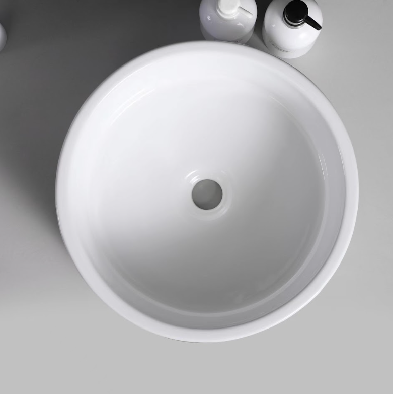 Infinity Round Gloss White Ceramic Above Counter Basin 420*420*160mm