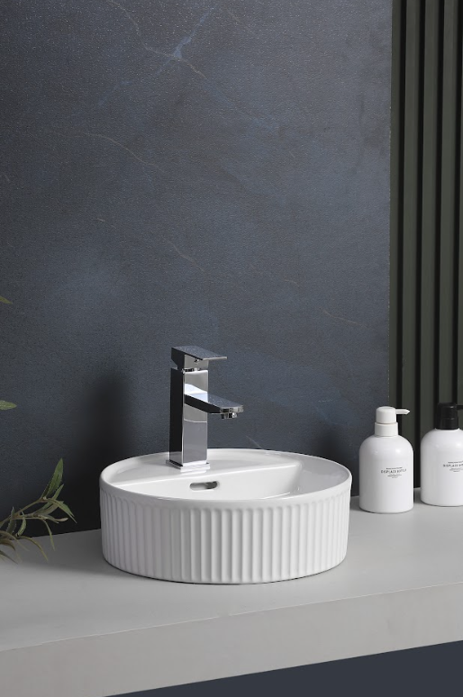 Infinity Round Gloss White Ceramic Above Counter Basin 280*280*120mm