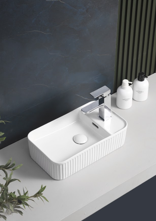 Infinity Rectangle Gloss White Ceramic Above Counter Basin 360*195*120mm