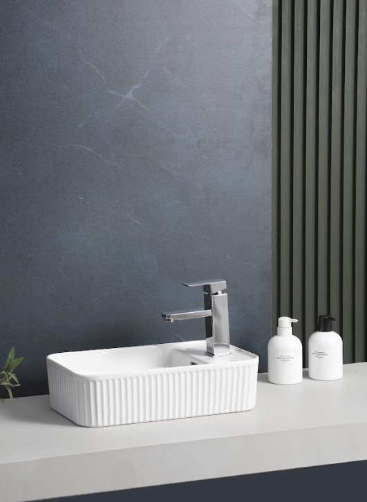 Infinity Rectangle Gloss White Ceramic Above Counter Basin 360*195*120mm