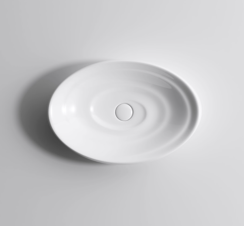 Infinity Oval Gloss White/Matt White/Matt Black Ceramic Above Counter Basin 600*380*130mm