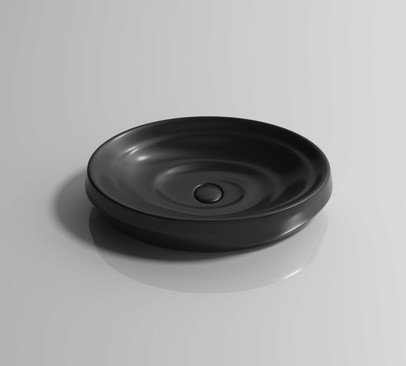 Infinity Oval Gloss White/Matt White/Matt Black Ceramic Above Counter Basin 600*380*130mm