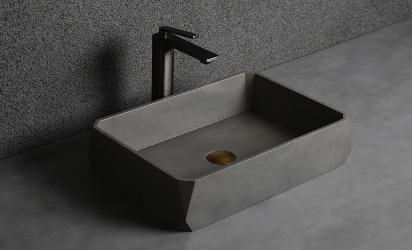 Infinity Matte Grey Concrete Rectangle Above Counter Basin 500*350*120mm