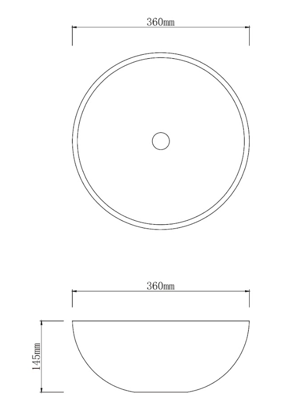 Infinity Matte Grey Concrete Round Above Counter Basin 360*360*145mm